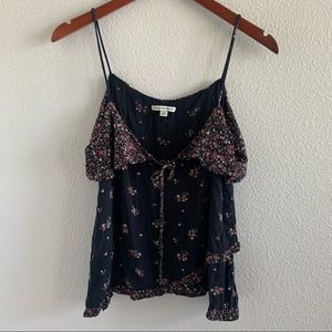 American Eagle Ruffle Mini Floral Top Small